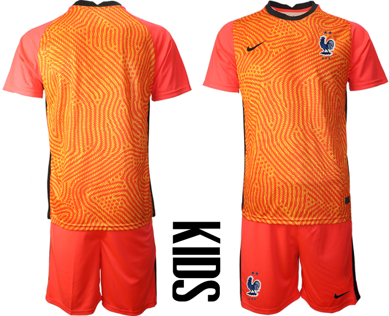 2021 France red goalkeeper youth soccer jerseys